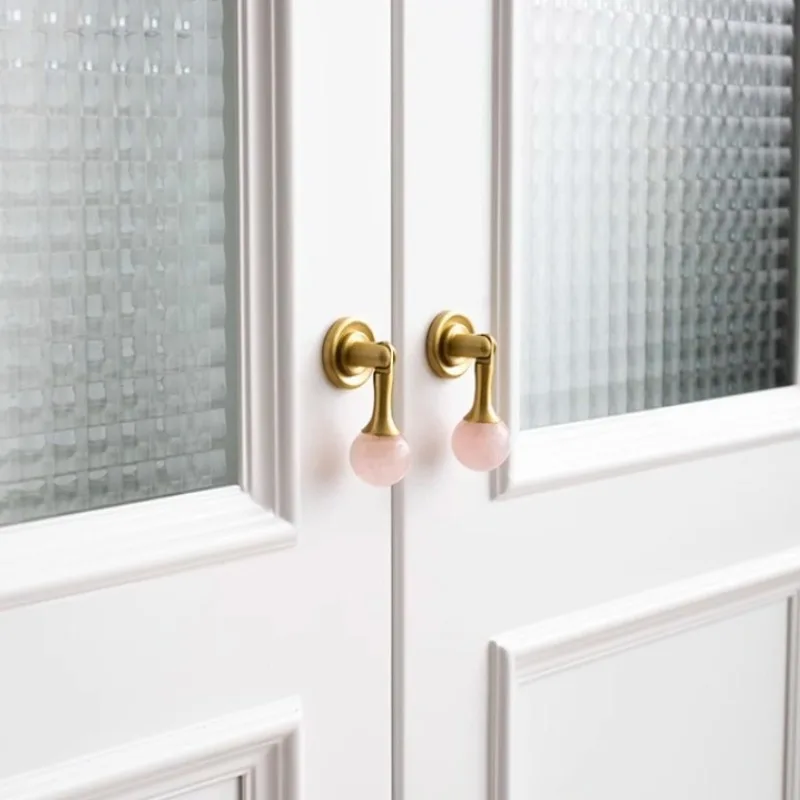 White Crystal Ball+Brass Furni - Furniture Hardware Drop Pulls recension och pris