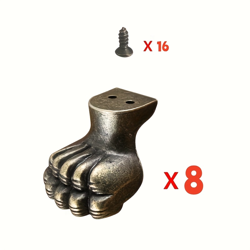 8pcs Antique Foot Brass Jewelr - Cabinet Hinge Overlay recension och pris