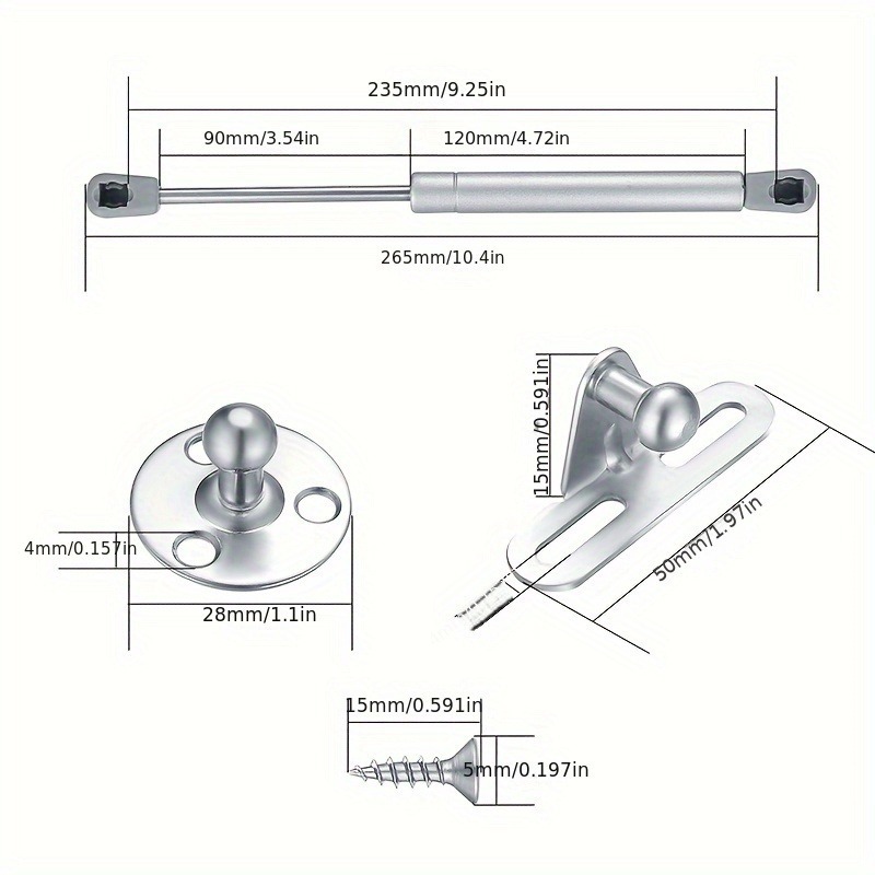 2pcs Gas Spring Shocks Struts  - Cabinet Hinge Overlay recension och pris